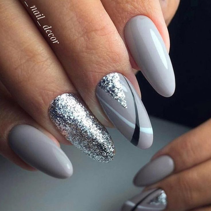 grey and black nails