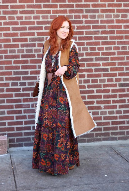 Vest outfit ideas: Vest on a maxi dress