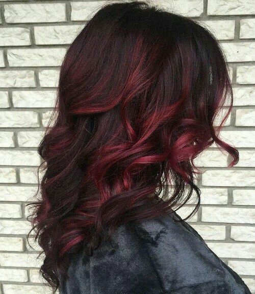 red brown curly hair