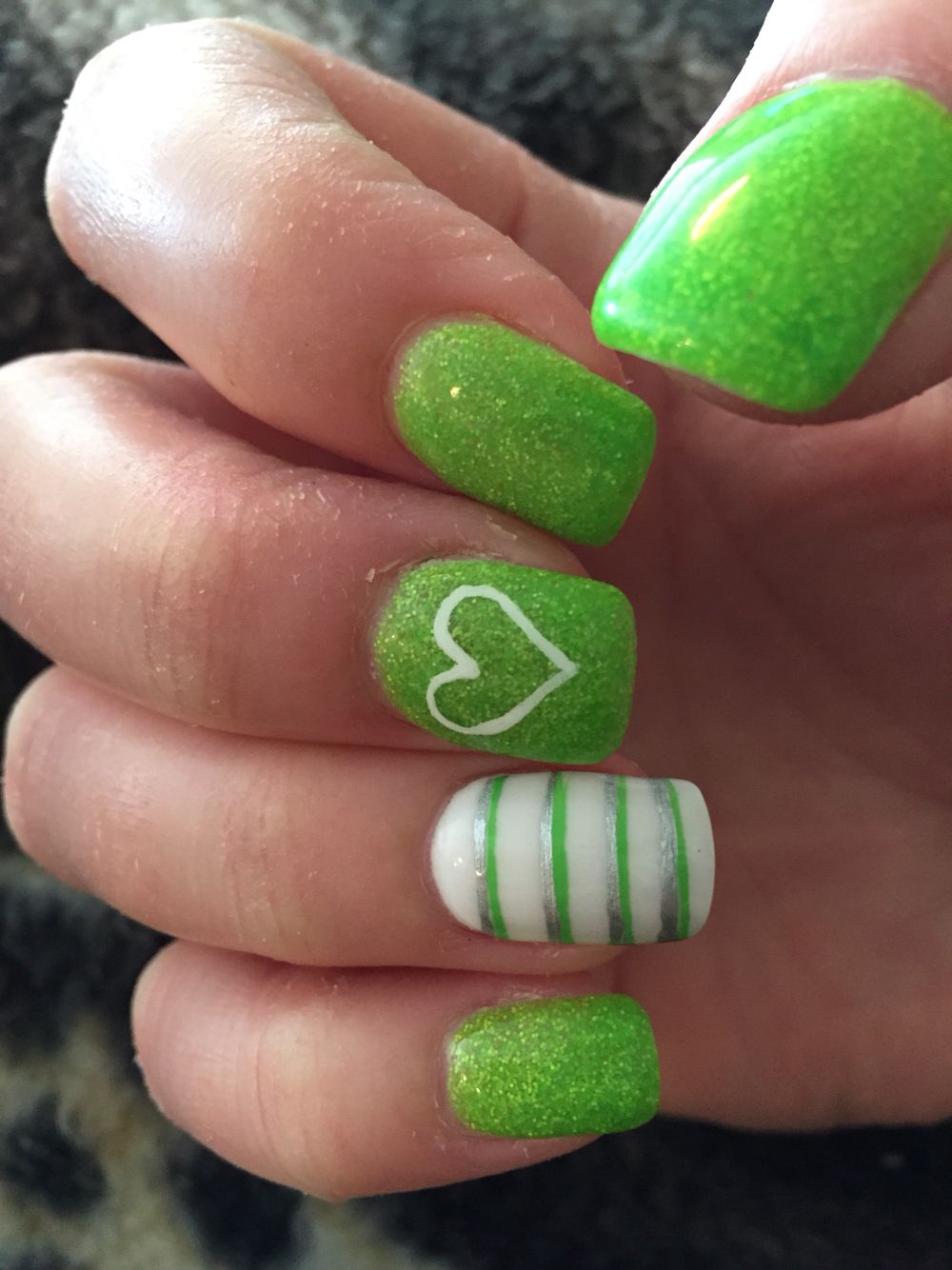 lime green nail designs