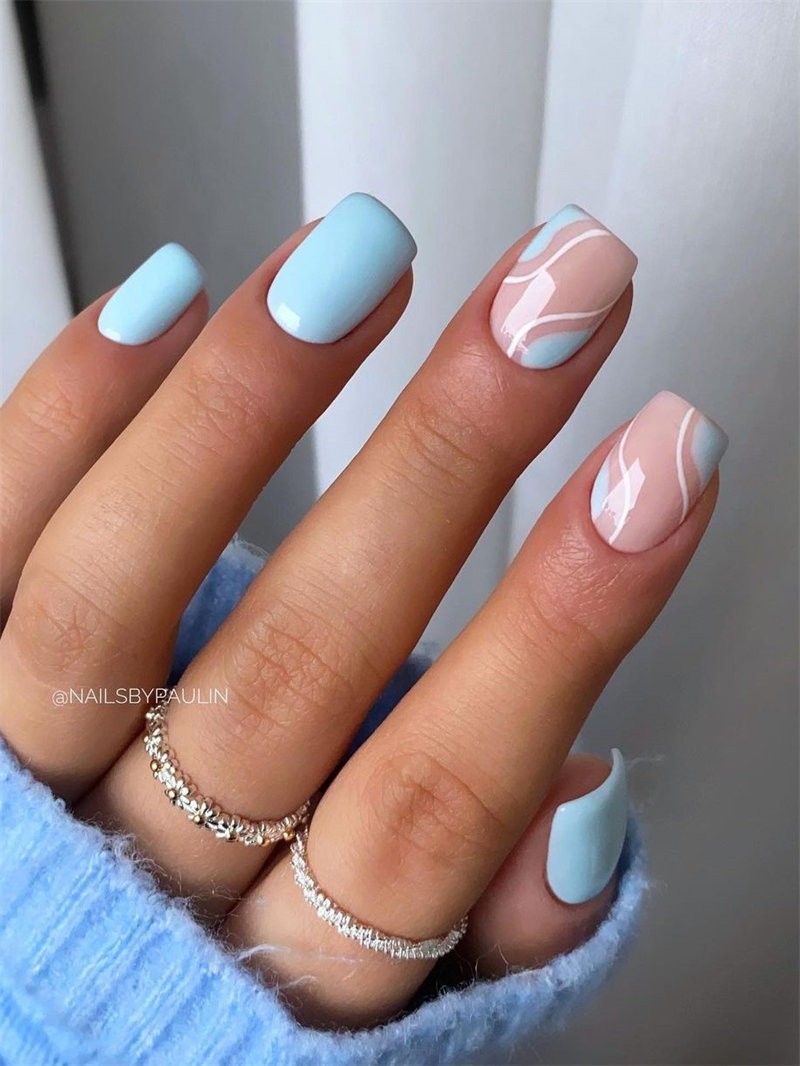 baby blue nail designs
