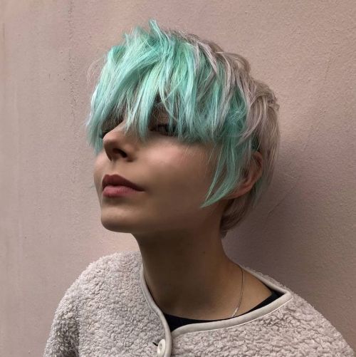 mint green for short hair