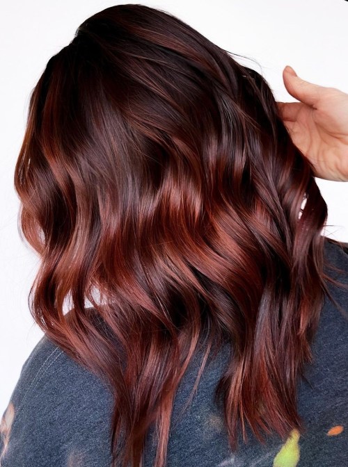 red brown curly hair