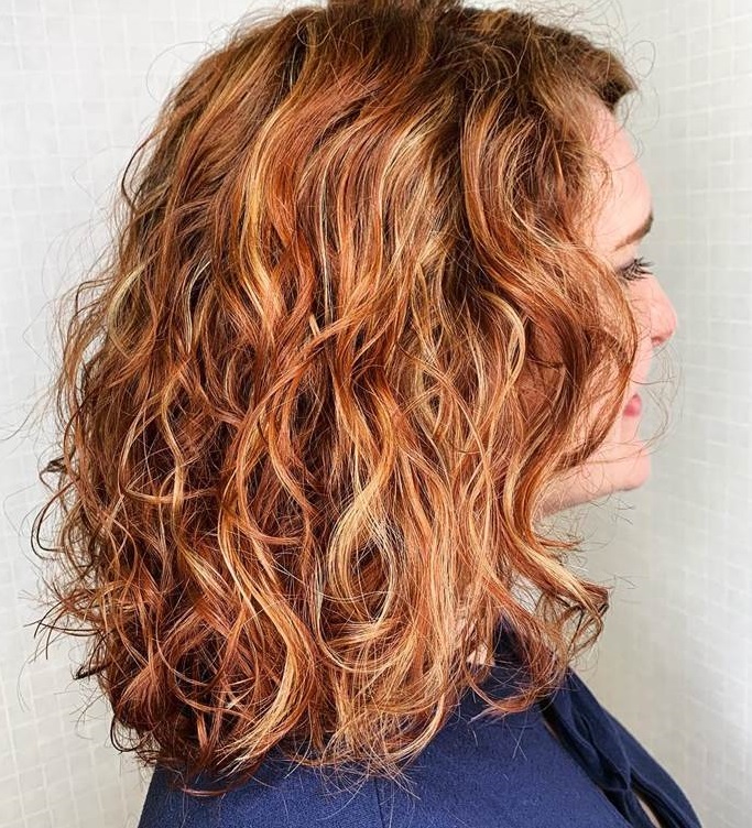 red brown curly hair