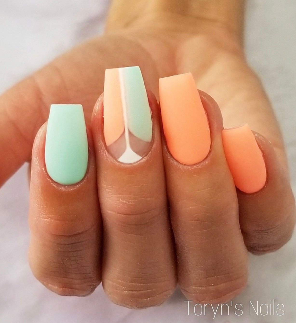 peach nail designs