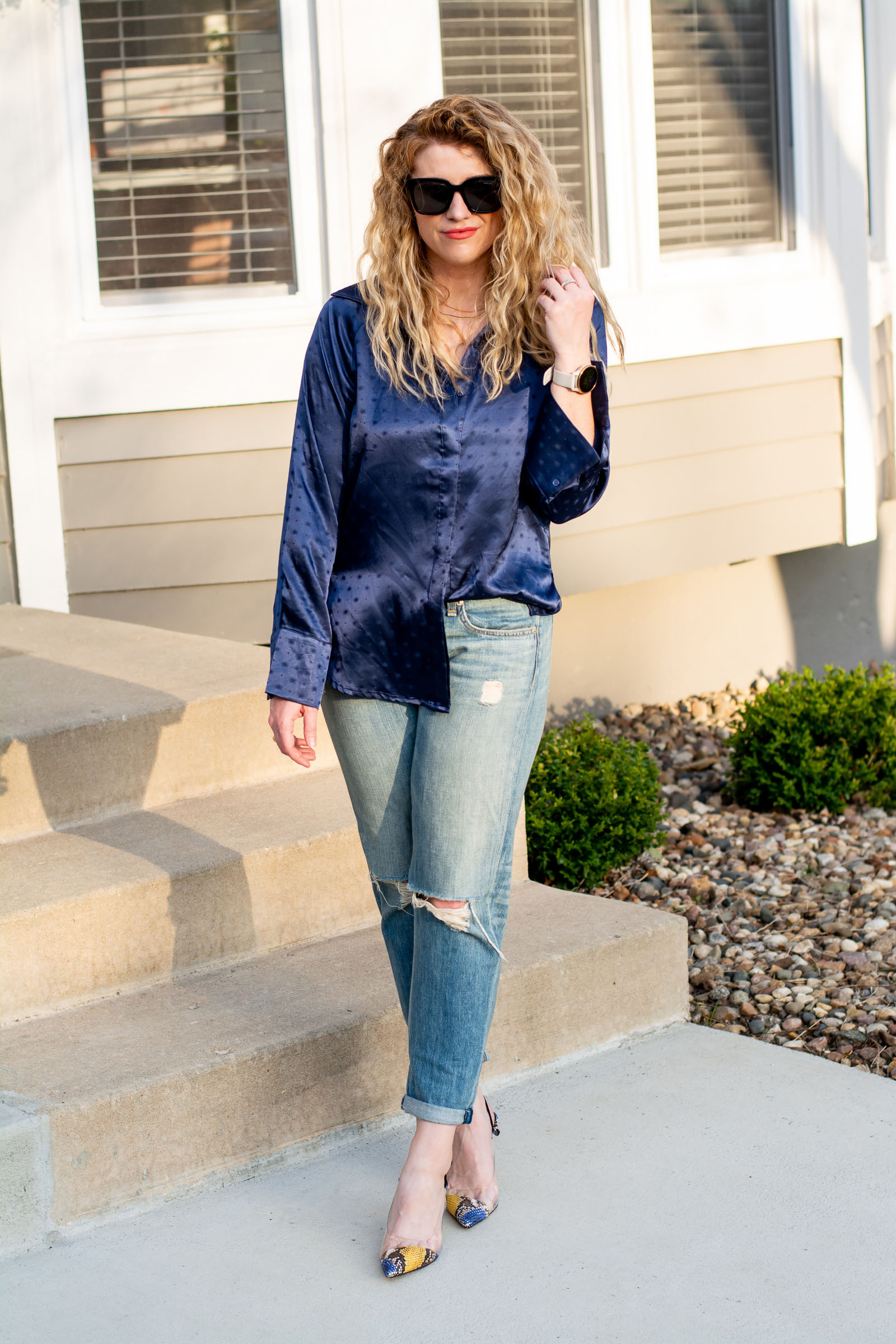 satin shirt outfit ideas