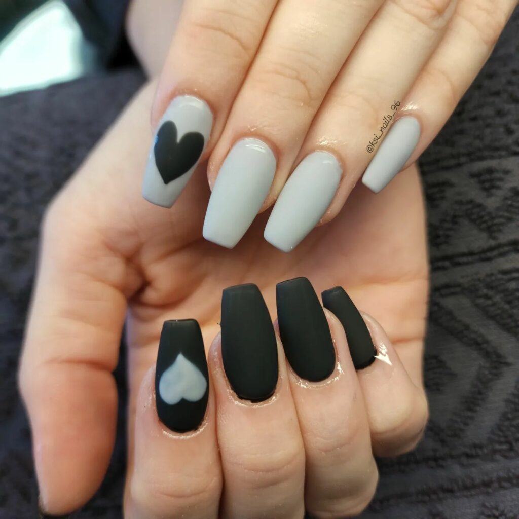 grey and black nails