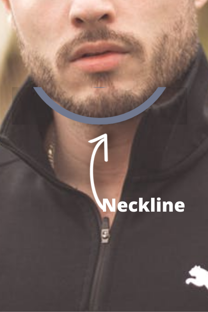 neckline of the beard