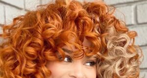 Auburn curly hair