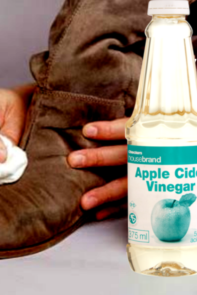 Cleaning shoes with apple cider vinegar