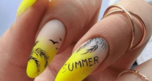 neon yellow nail designs