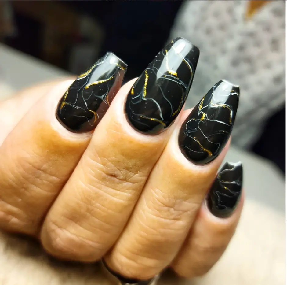 black marble nail designs