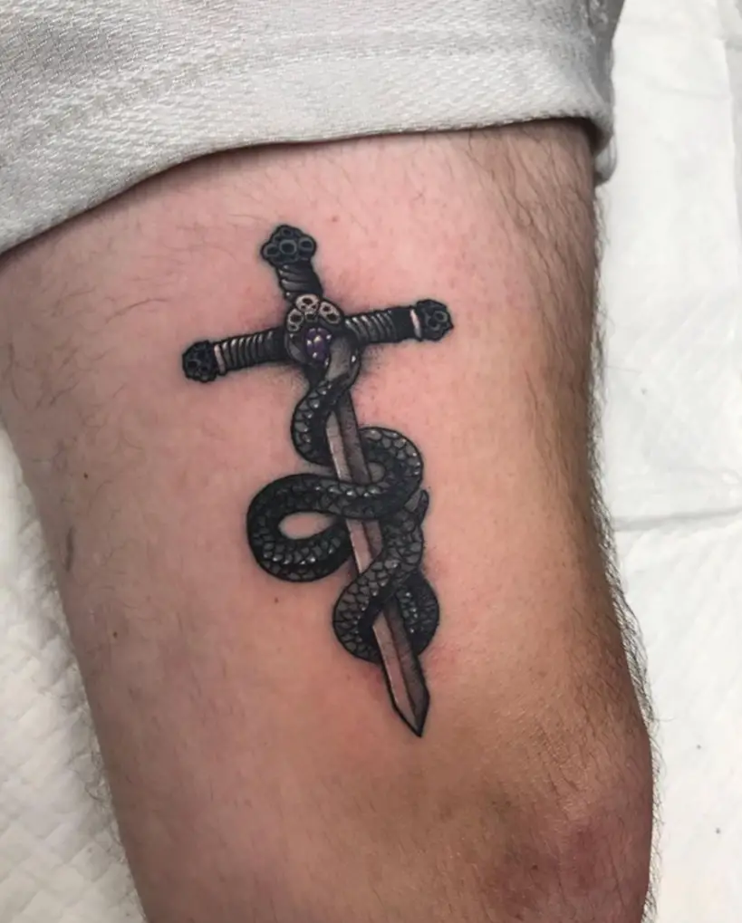snake and dagger tattoos