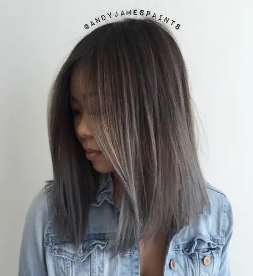 grey ombre Asian hair
