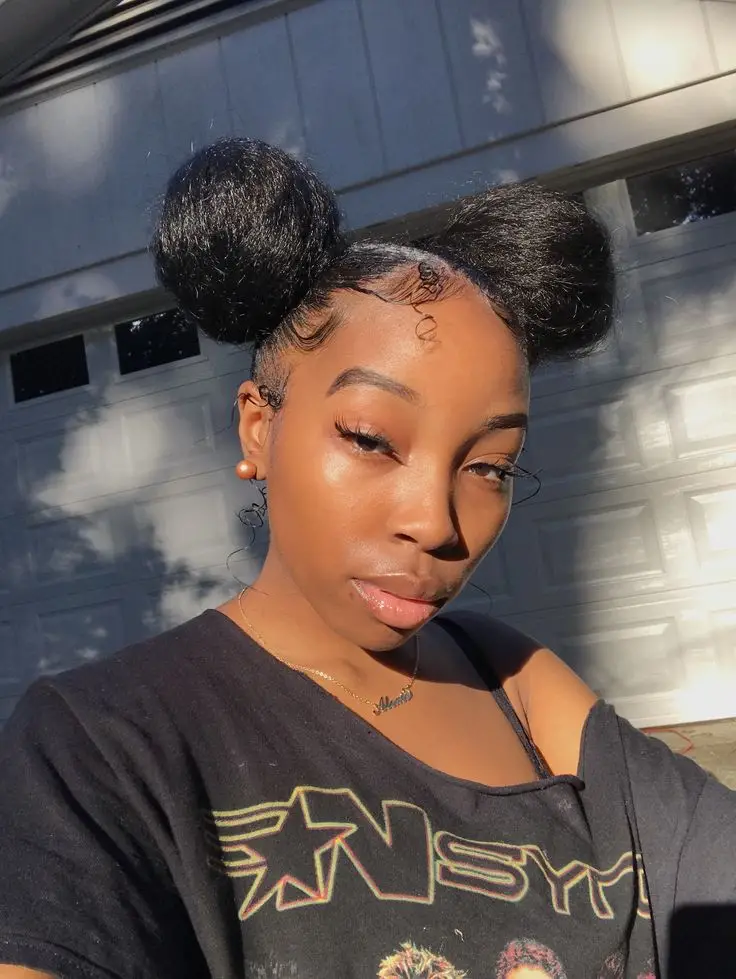 two bun hairstyles black girl