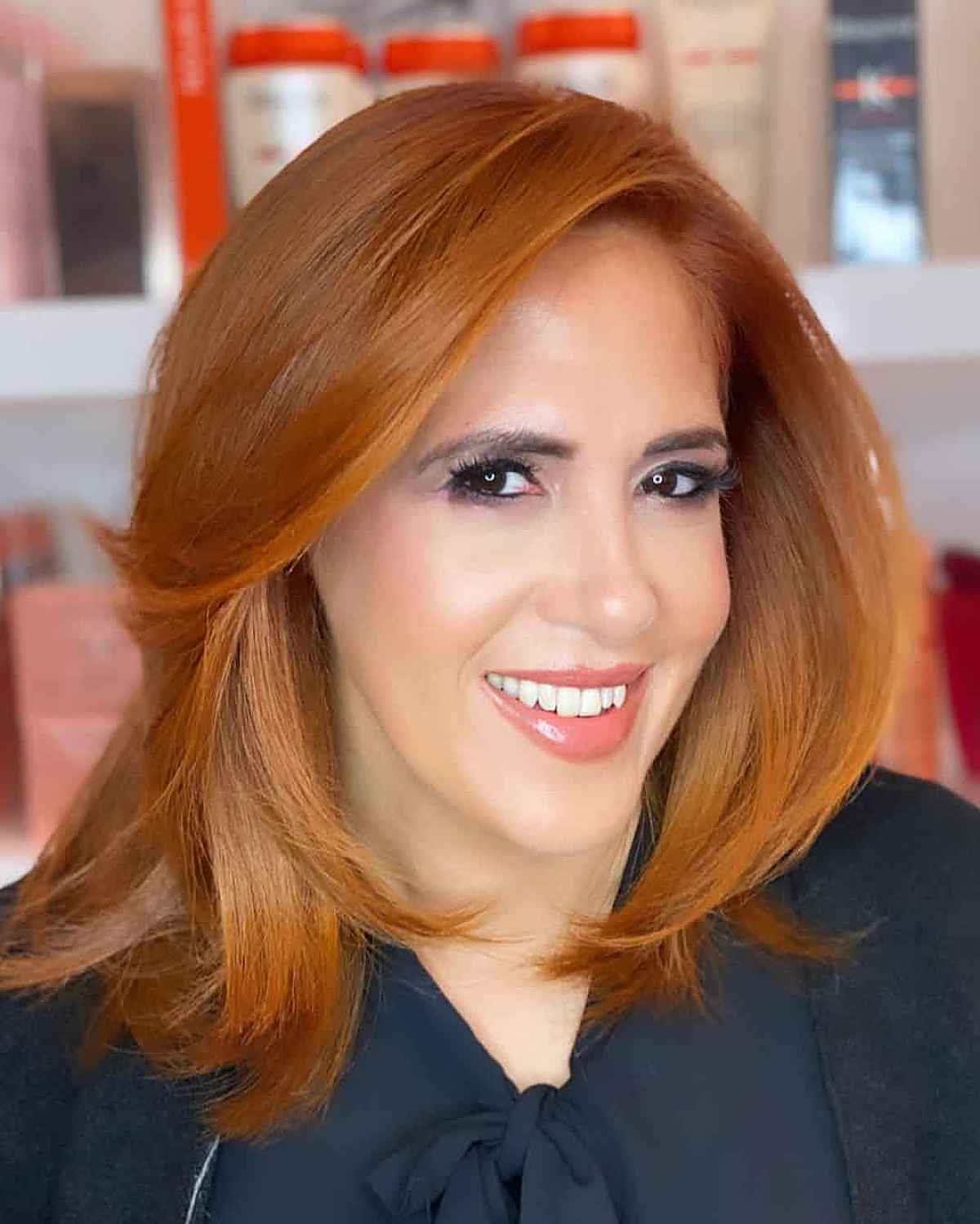 Cinnmon Spice Hair Color for Older Women