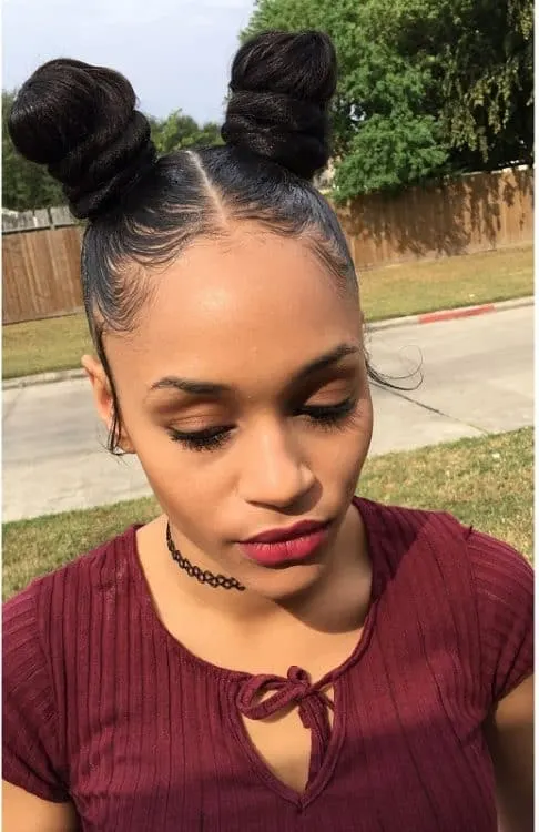 two bun hairstyles black hair