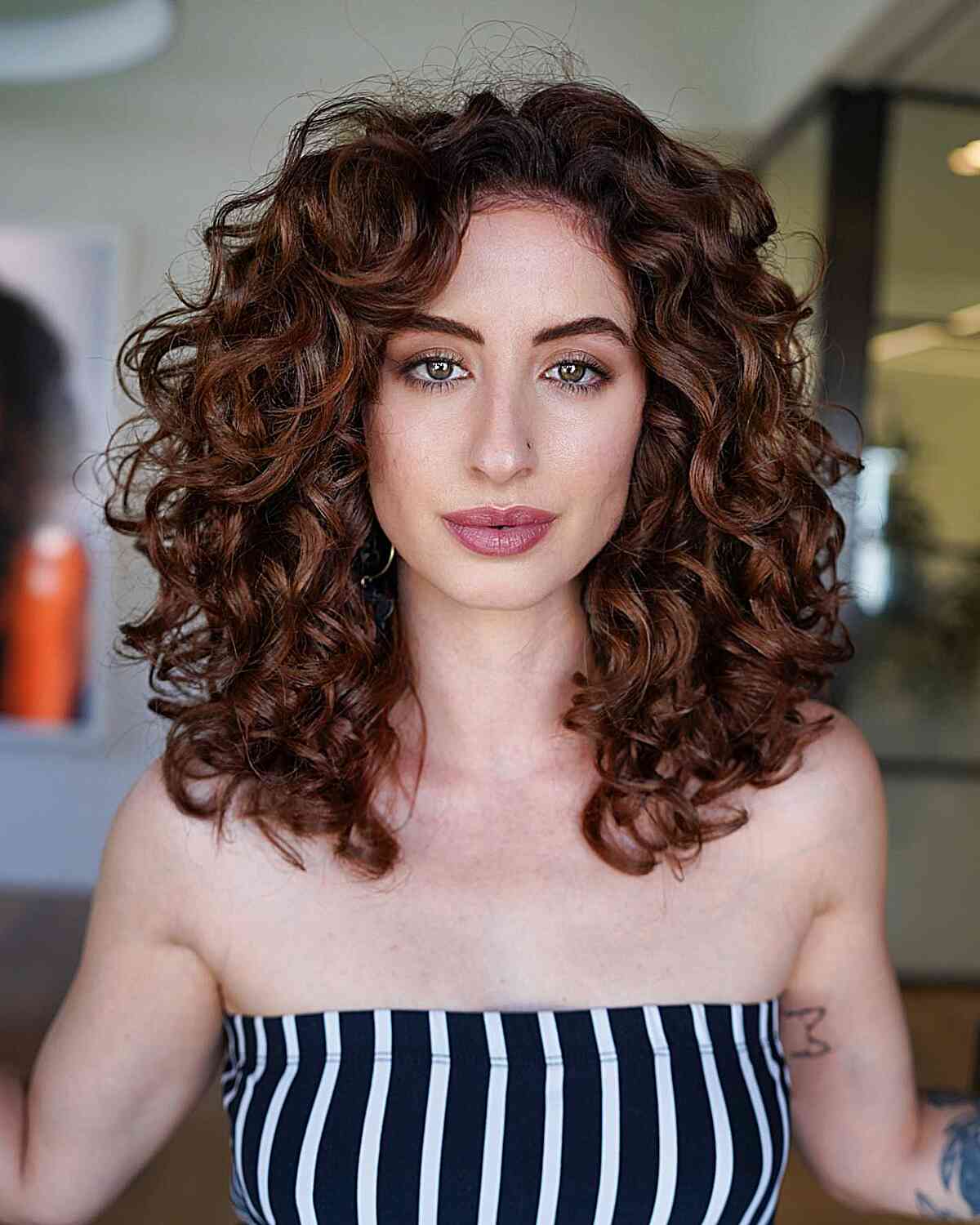 red brown curly hair